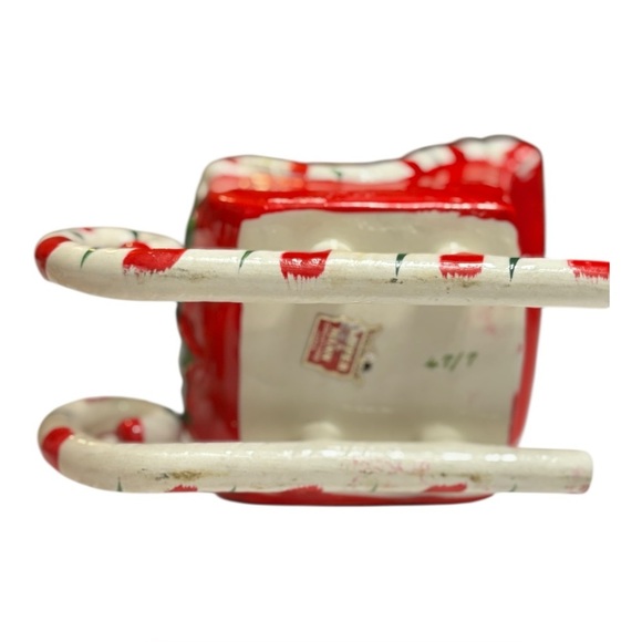 VTG Lipper & Mann Japan Christmas Girl in Candy Cane Sleigh with Reindeer 1950 - Picture 9 of 12